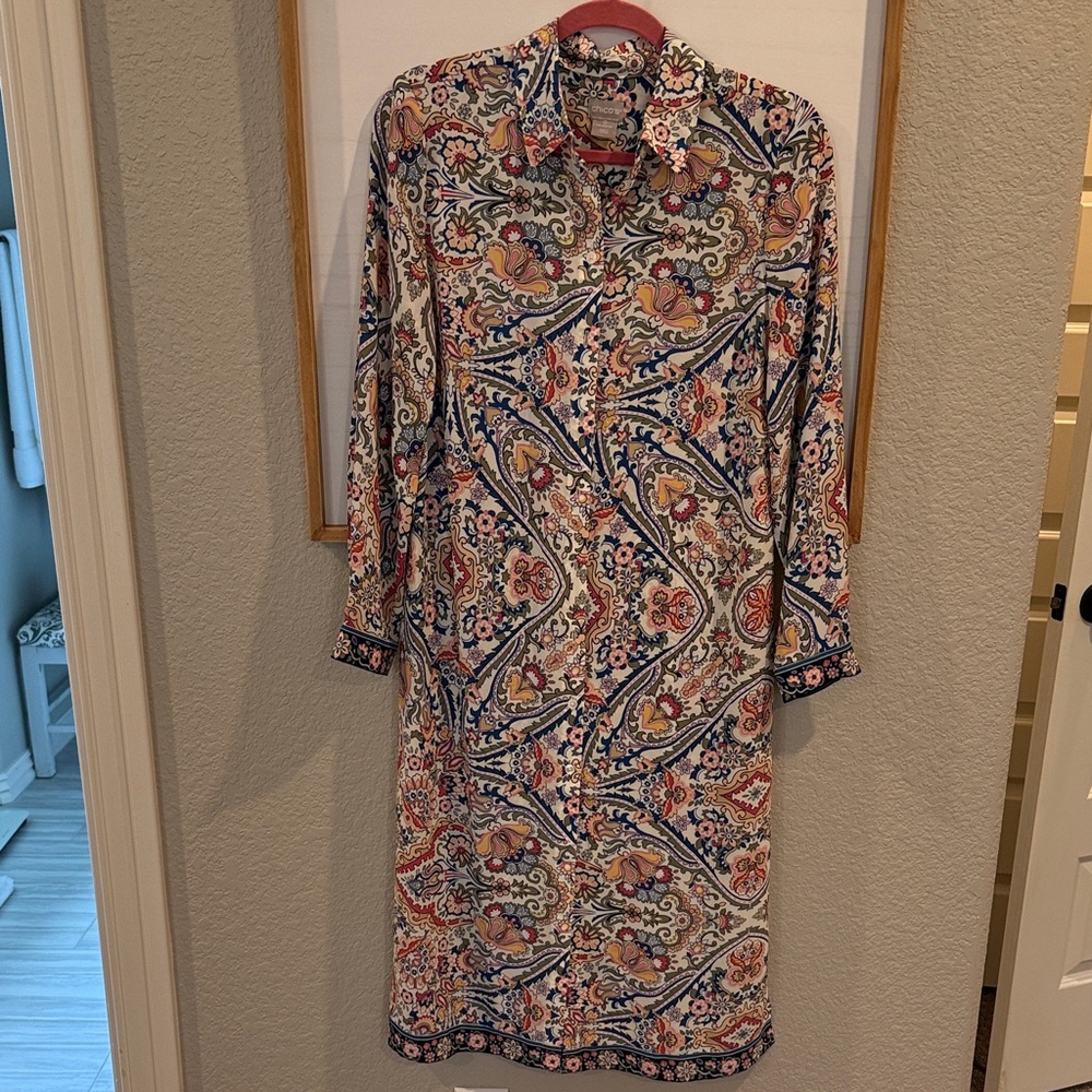 Chico's Multicolor Paisley Shirt Dress
